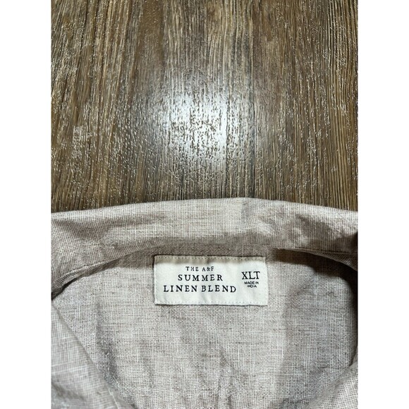 Abercrombie & Fitch Shirt Mens XLT Button Up Summer Linen Blend Beach Rockabilly - Picture 2 of 6